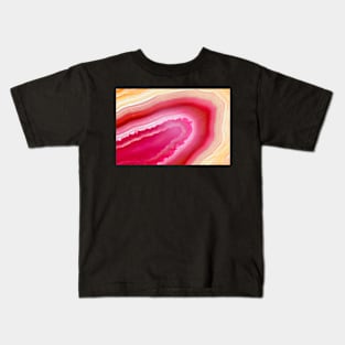 Red and orange agate mineral super macro Kids T-Shirt